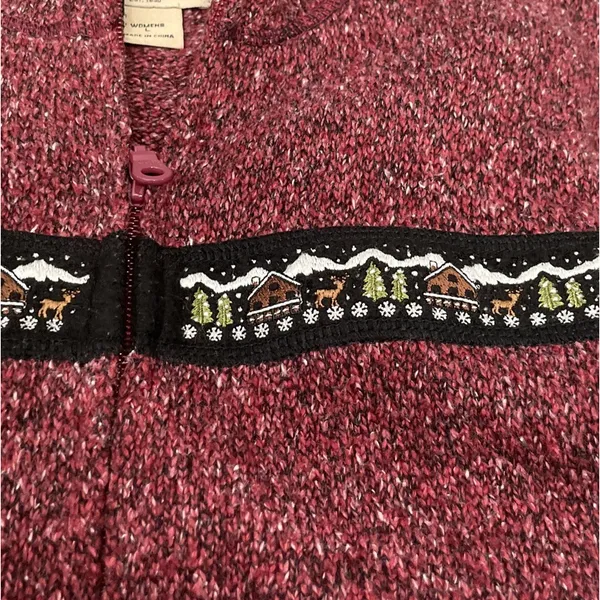 Woolrich Ruby Sweater Vest Size Large Embroidered Cabincore Winter Snowflake - Image 9