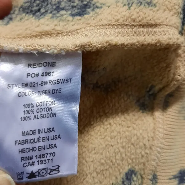 $265 NWT RE/DONE Womens Crewneck Sweatshirt Size Medium Sweater Tie Dye Grunge - Image 7