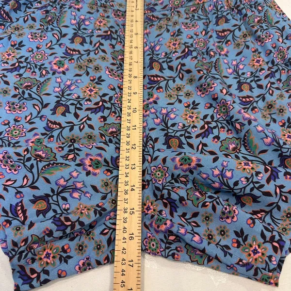 Boden Size-8/UK-12 Blue Ruched Waistband‎ Shorts Dusty Oriental Meadow - Image 6