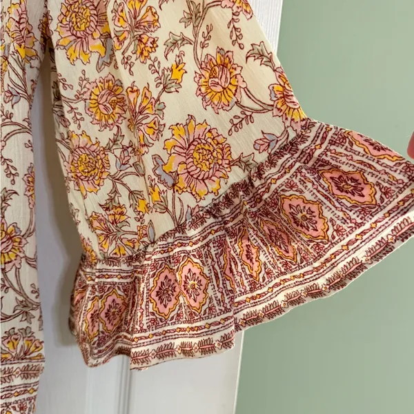 Free People Moonlight Dance Tunic NWT Boho Floral Festival Peasant Top S - Image 8