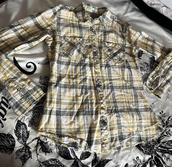 Maurices yellow plaid button-up shirt - Image 2