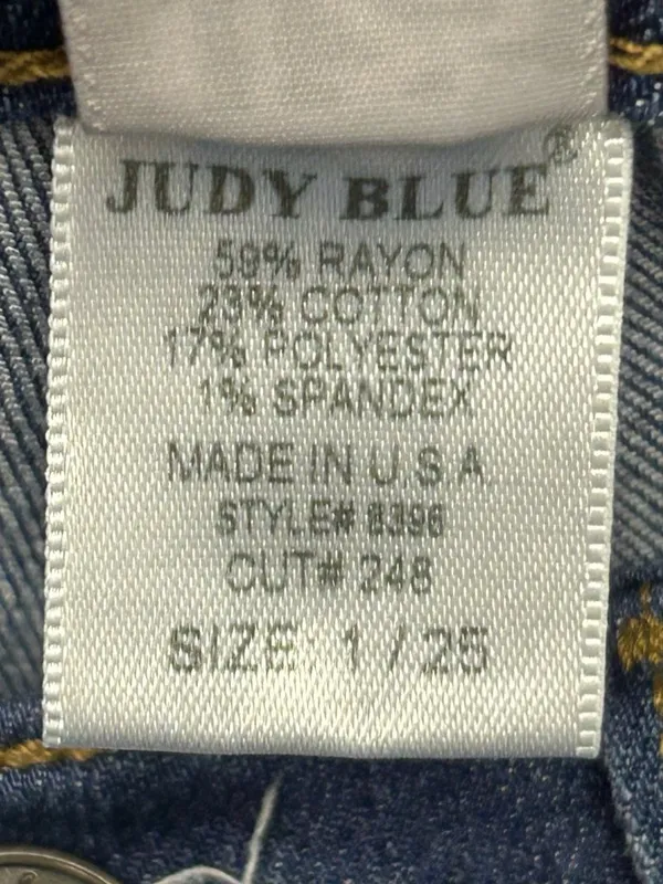 Judy Blue Super Flare Jeans Women’s 1/25 Blue Raw Hem High Rise Boho Retro - Image 4
