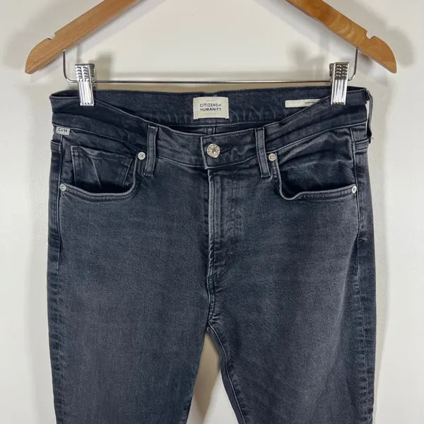Citizens of Humanity Emmanuelle Slim Bootcut Jeans Faded‎ Black Size 28 Boho - Image 2