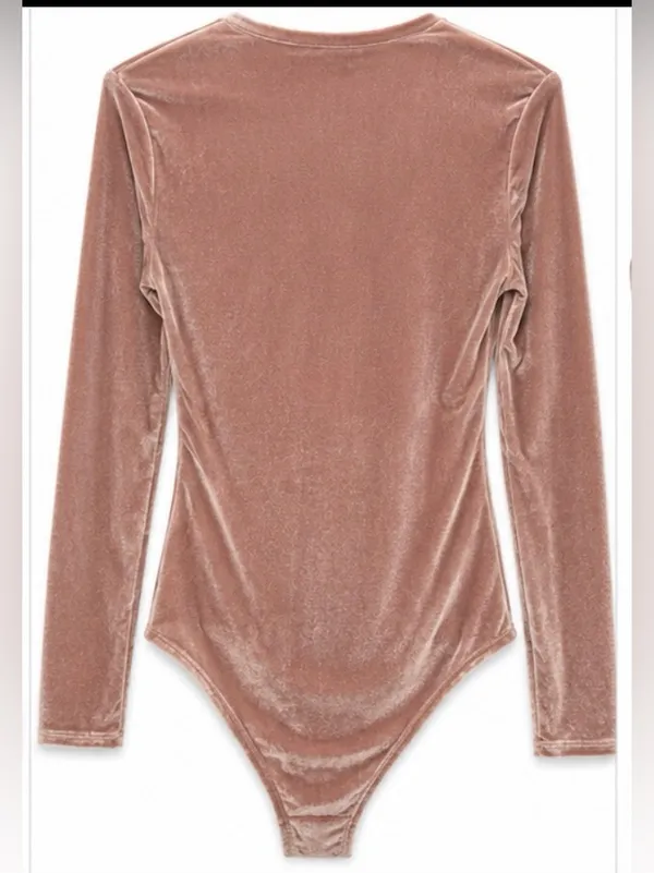 Madewell Velvet Wrap Bodysuit – Size Medium - Image 3