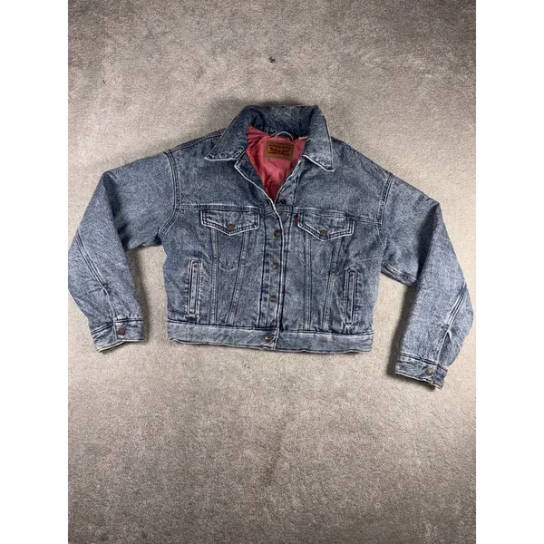 Levi's Women's A6060-0002 Quilted Lined Denim Trucker Jacket Acid Wash Blue S - Image 2