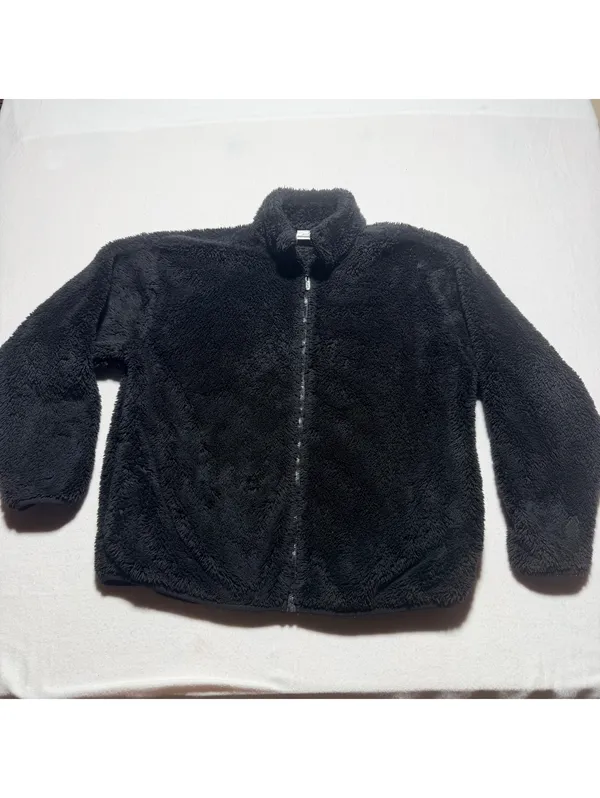 NK Victoria’s Secret Women’s Black Sherpa Fleece Full Zip Jacket Size M - Image 4