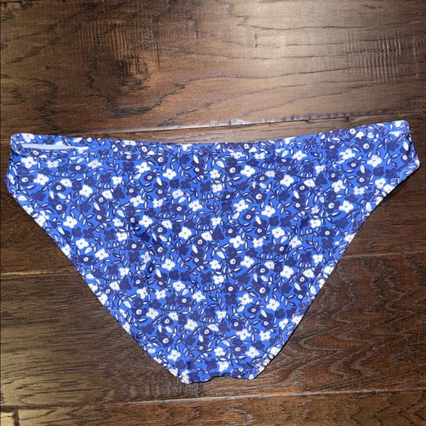 Aerie Floral Blue Bikini Bottom Small - Image 3