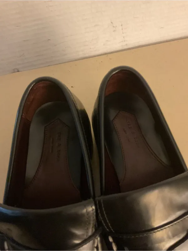rag & bone women Black Leather platform loafer heel shoes US 7.5 - Image 7
