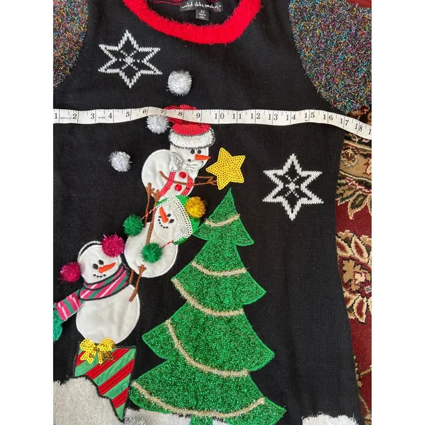 United States Sweaters Holiday Christmas‎ Snowman Sweater Dress XS Sparkle - Image 6