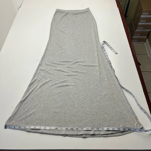 Riot Swim Lounge Ribbed Maxi Skirt Womens Size‎ Large Grey Gray Stretch Long - Image 8