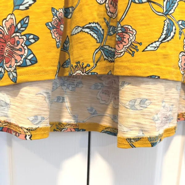 Matilda Jane Floral Empire Knee Length Dress 3/4 Sleeve Mustard Women's Size M‎ - Image 5