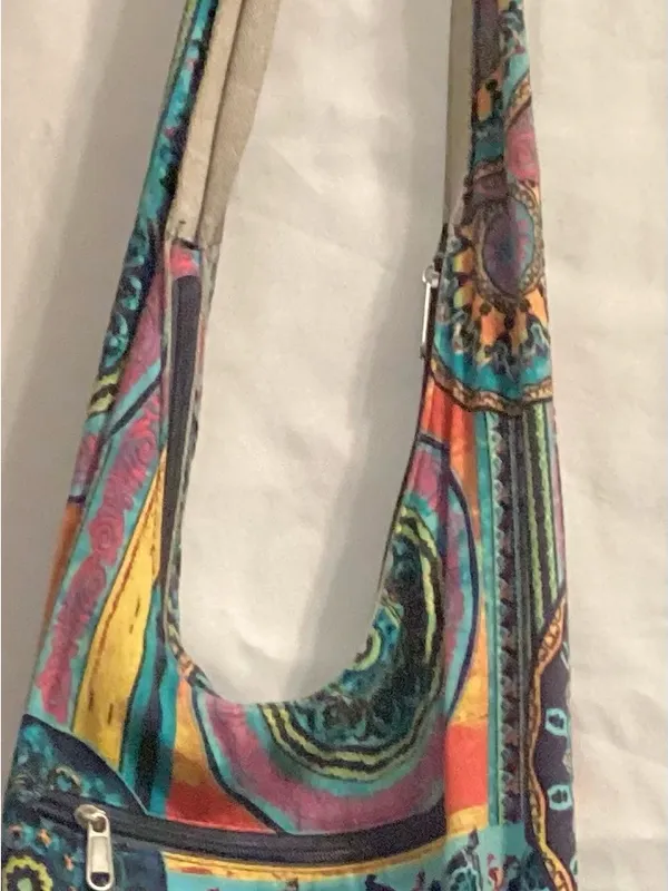 Boho hobo, Festive long shoulder Strap with zipper closure bag - Image 3