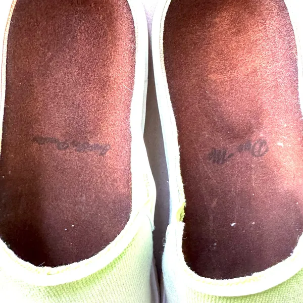 date me just for practice canvas leather clogs - Image 8