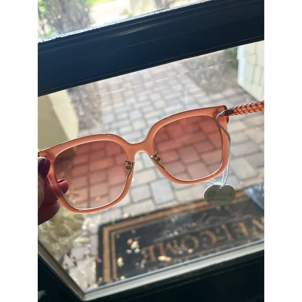 Chloé Core 56mm Square Sunglasses Nude Nude Orange Womens Size NS - Image 12