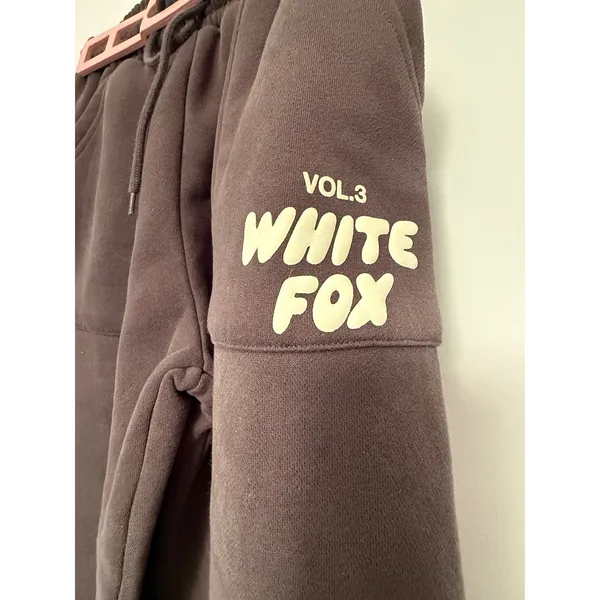 White Fox Vol.3 Espresso Brown Fleece Jogger Sweatpants‎ Womens XS Puff Print - Image 3