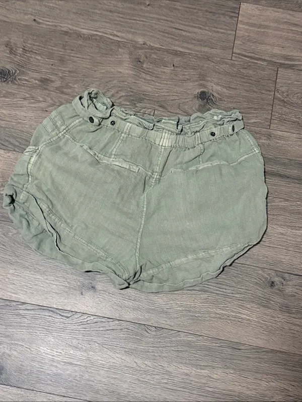 Free People Olive Green Paperbag Waist Athletic Shorts - Image 2