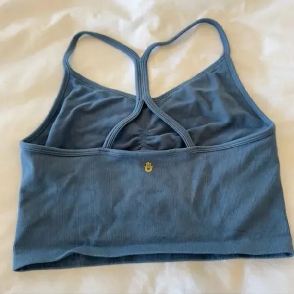 Spiritual Gangster Bryn Seamless Crop Tank in Moonlit Blue - Image 5