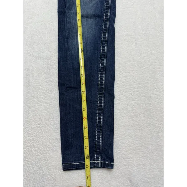 Miss Me Womens Skinny Jeans Medium Wash Embroidered Mid Rise Sz 26 - Image 10