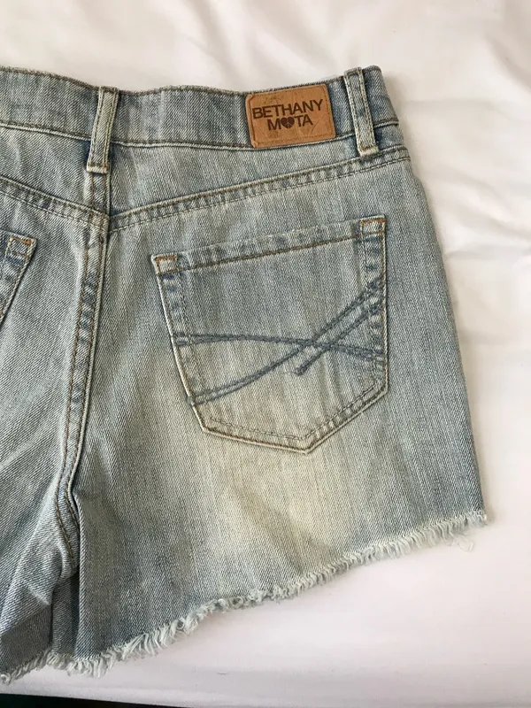 Destroyed High Waisted Denim Shorts - Image 4
