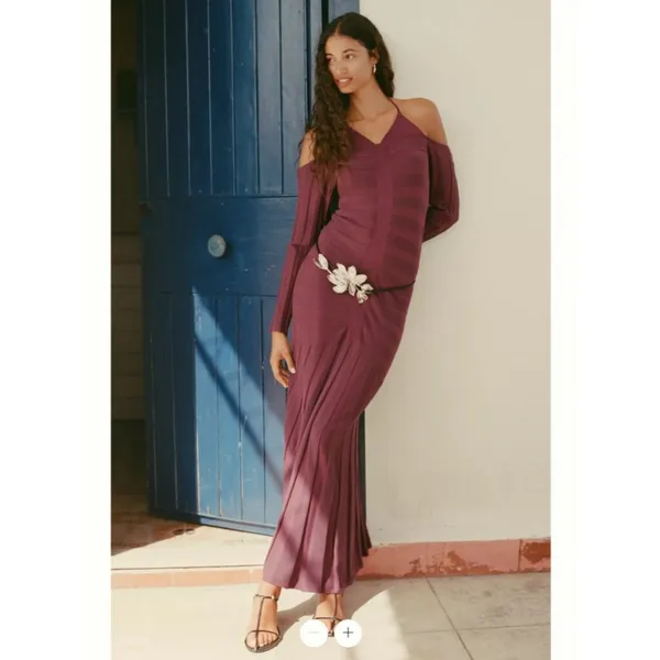 Anthropologie Cold-Shoulder Knit Maxi Dress - Image 4