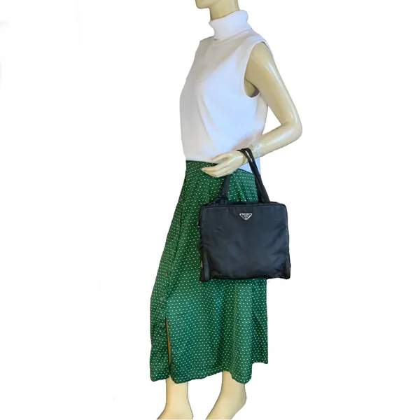 Prada Black Nylon Tessuto Shoulder Bag With Lock & Key - Image 11