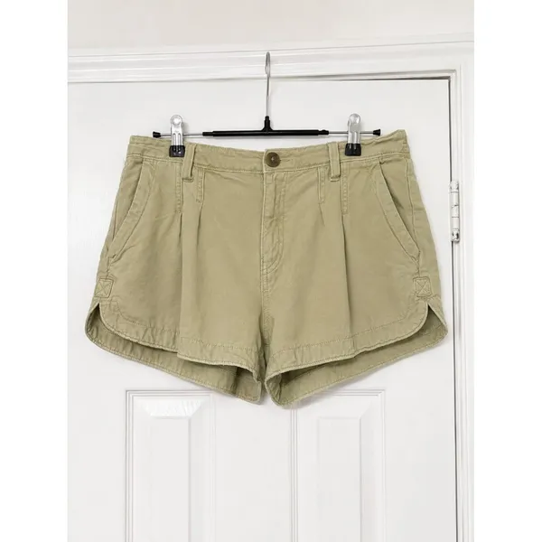 Aerie Light‎ Olive Khaki Shorts Relaxed Fit Casual Beach Summer Medium - Image 2