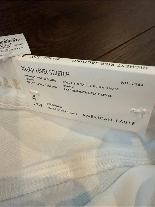 American Eagle Highest Rise Jegging White Next Level Stretch Size 4/27 NWT C70-1 - Image 3