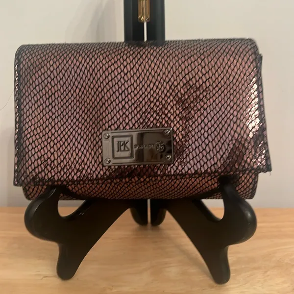 JPK Paris 75 Clutch Bag Brown Metallic Design Glamour Small - Image 2