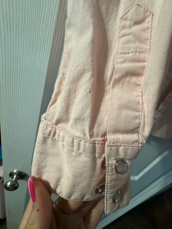 Vintage Rough Rider Pink Western Snap Shirt Embroidered - Image 4