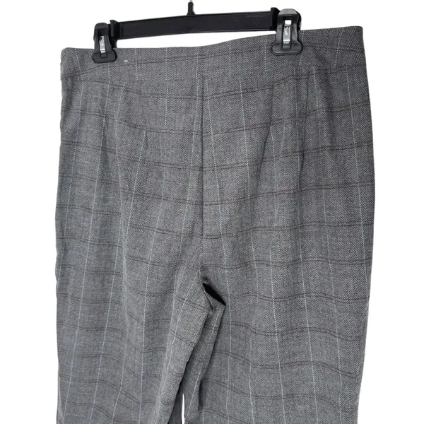 Loft High Rise Wide Leg Gray‎ Sailor Plaid Pants Womens 12 Academia Preppy Office NEW - Image 7