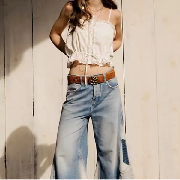 We The Free Ripple Wide Leg Crop Jeans in Little Coast sz 25 NWT - Image 4