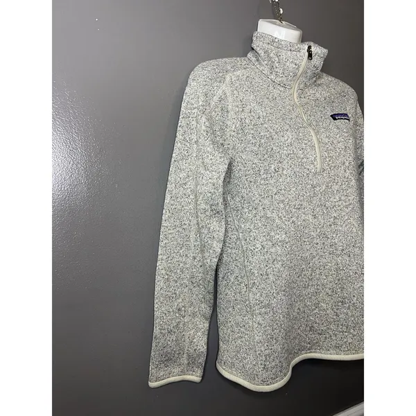 Patagonia Sweater Womens Small Gray Better Sweater 1/4 Zip Mock Neck Fleece - Image 5