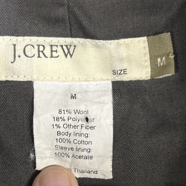 J Crew Coat Womens Medium Wool Blend Full Zip Jacket Gray Preppy Lined Classic - Image 2