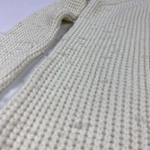 Marine Layer Sweater Womens‎ XS White Waffle Knit Cotton Nylon Wool Crewneck - Image 5