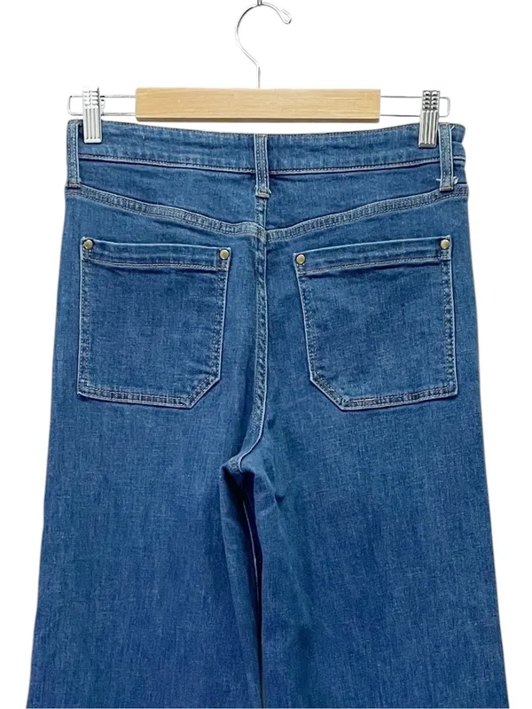 Maeve Anthropologie Jada Jeans Sz 28 Blue High Rise Wide Leg Trouser Flare Denim - Image 6