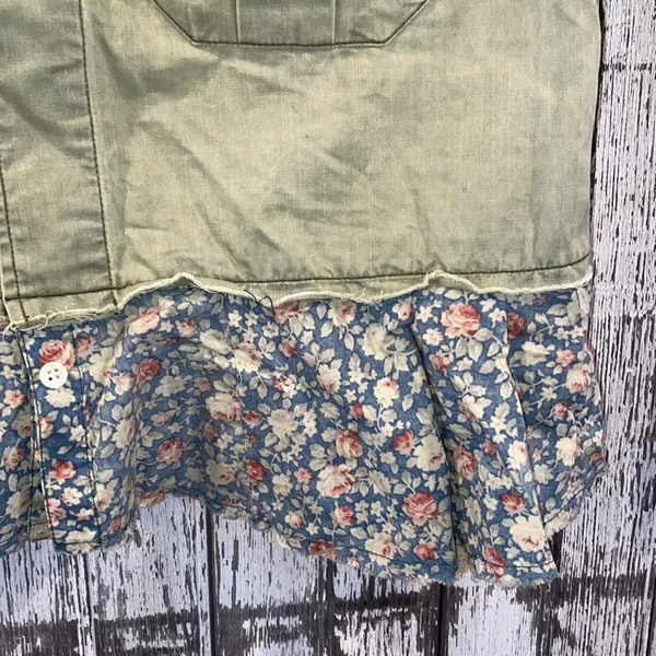We the free free people military top with floral peplum - Image 4