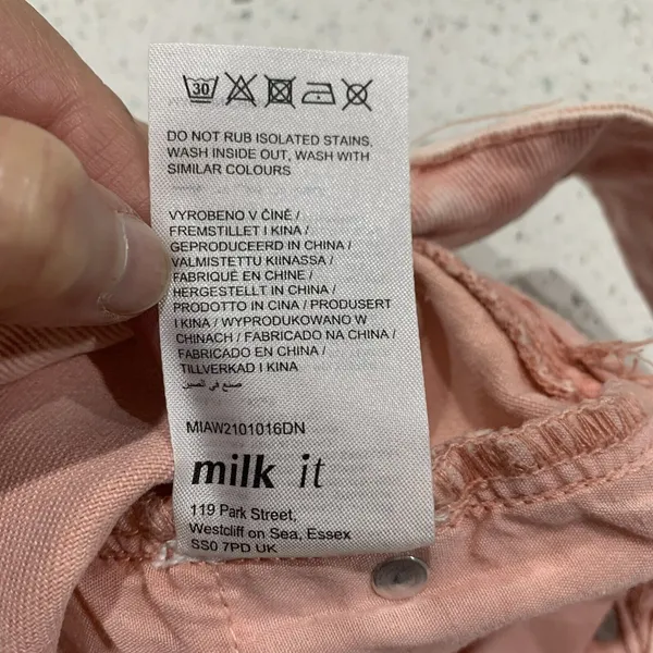 Milk It Anthro Size 30 Jeans The Ragged Priest Baby Flare Waist Cut Out Pink NEW - Image 11