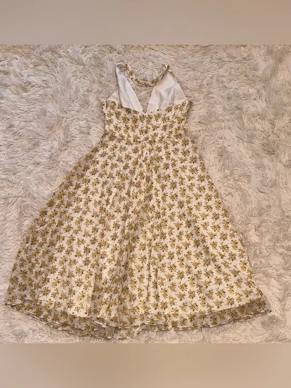 NEW HOUSE OF CB SOLADA Ivory Floral Print Georgette Halter Sz S plus cup - Image 8
