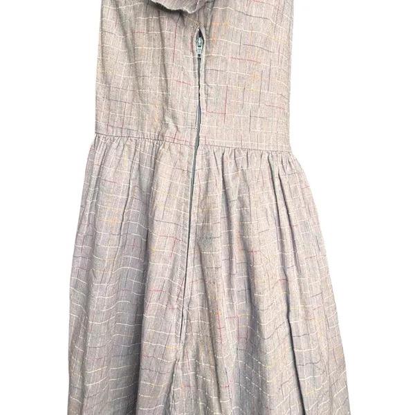 ModCloth Blue Rainbow Plaid Babydoll Dress Cottagecore Midi Dress Size Small‎ - Image 3