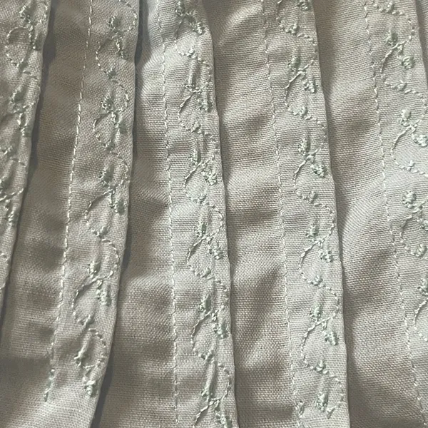 Handmade Embroidered Cotton Camisole Top | Light Blue Satin Ribbon Straps - Image 2