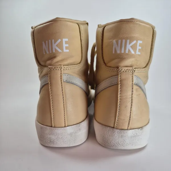 Nike Womens 9 Blazer High Top Sneakers Tan Pink Faux Leather - Image 5