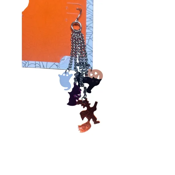 Halloween‎ Witch Bat Ghost Pumpkin Dangle Earrings - Image 3