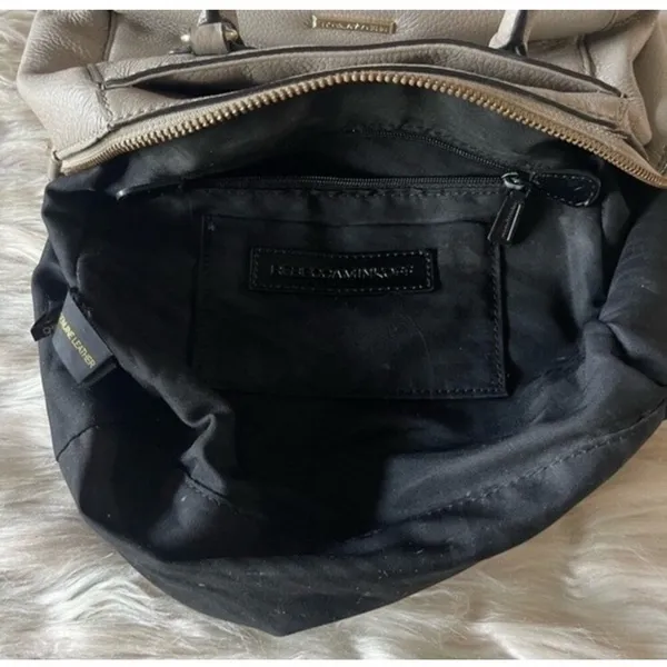 Rebecca‎ Minkoff Gray Pebbled Genuine Leather Satchel Handbag Silver Hardware - Image 6