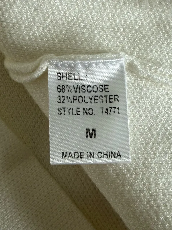 MIOU MUSE J'adore Sculpted Metal Button Knit Vest Top Soft White Size M Medium - Image 7