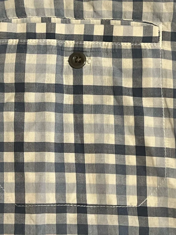 Womens lg The North Face Plaid Long Sleeve Button Down Shirt-blue/white/gray. - Image 5
