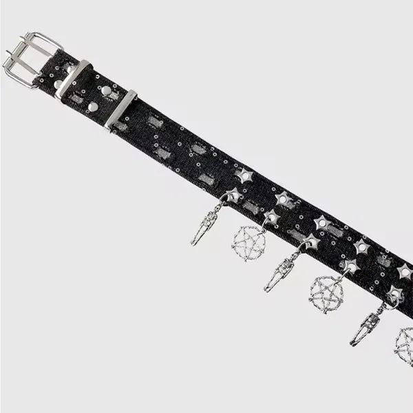 Black and Silver Embellished Women's Belt - Image 5