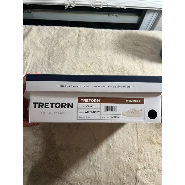 Tretorn Womens Serve Sneakers White/Grey Size 9 Memory Foam Footbed Durable Ligh - Image 3