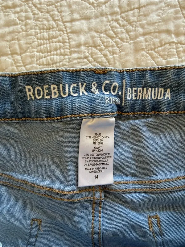 Roebuck & Co. (Sears) Women's Light Blue Denim Bermuda Shorts - Image 2