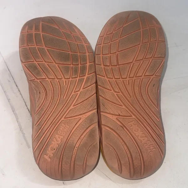 HOKA One One Unisex Orange Yellow Molded Ora Recovery Slide Sandals Size W10 M8 - Image 11