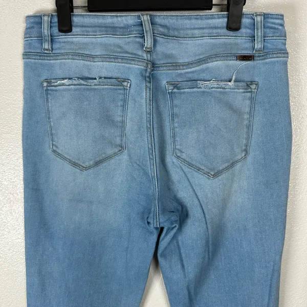 KanCan Skinny Jeans Womens 11/29 Light Wash Distressed Ripped Frayed Raw Hem‎ - Image 4